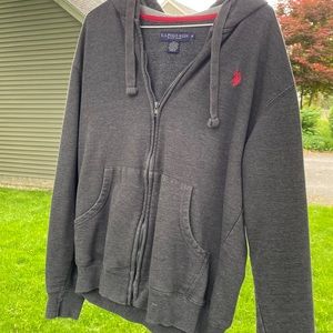 Polo Zip-up Hoodie (Grey)